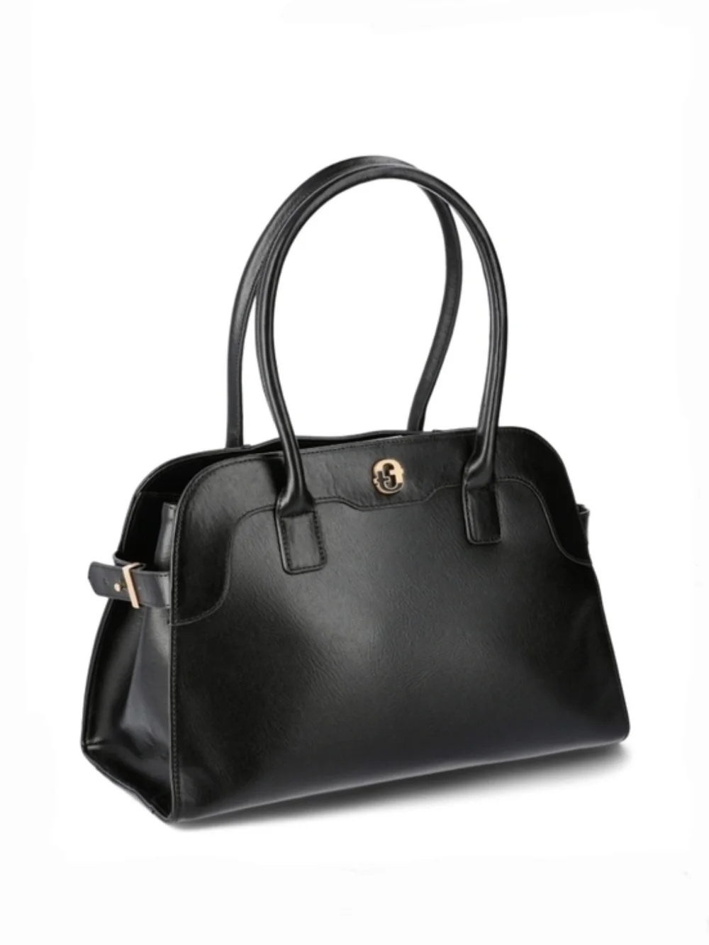 Time & Tru Maxwell Satchel Handbag In Black NWT